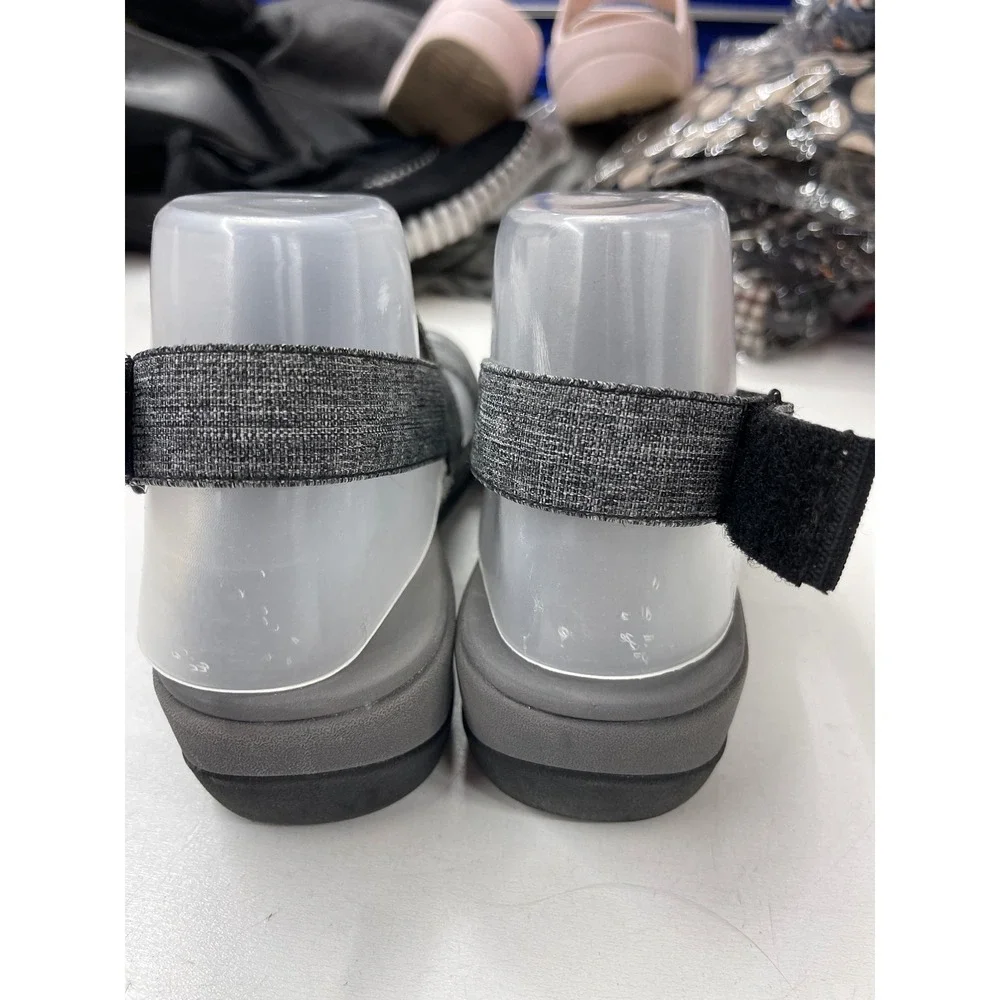 Clarks Cloudsteppers Arla Glison Grey Heathered Wedge Sandals Size 8
